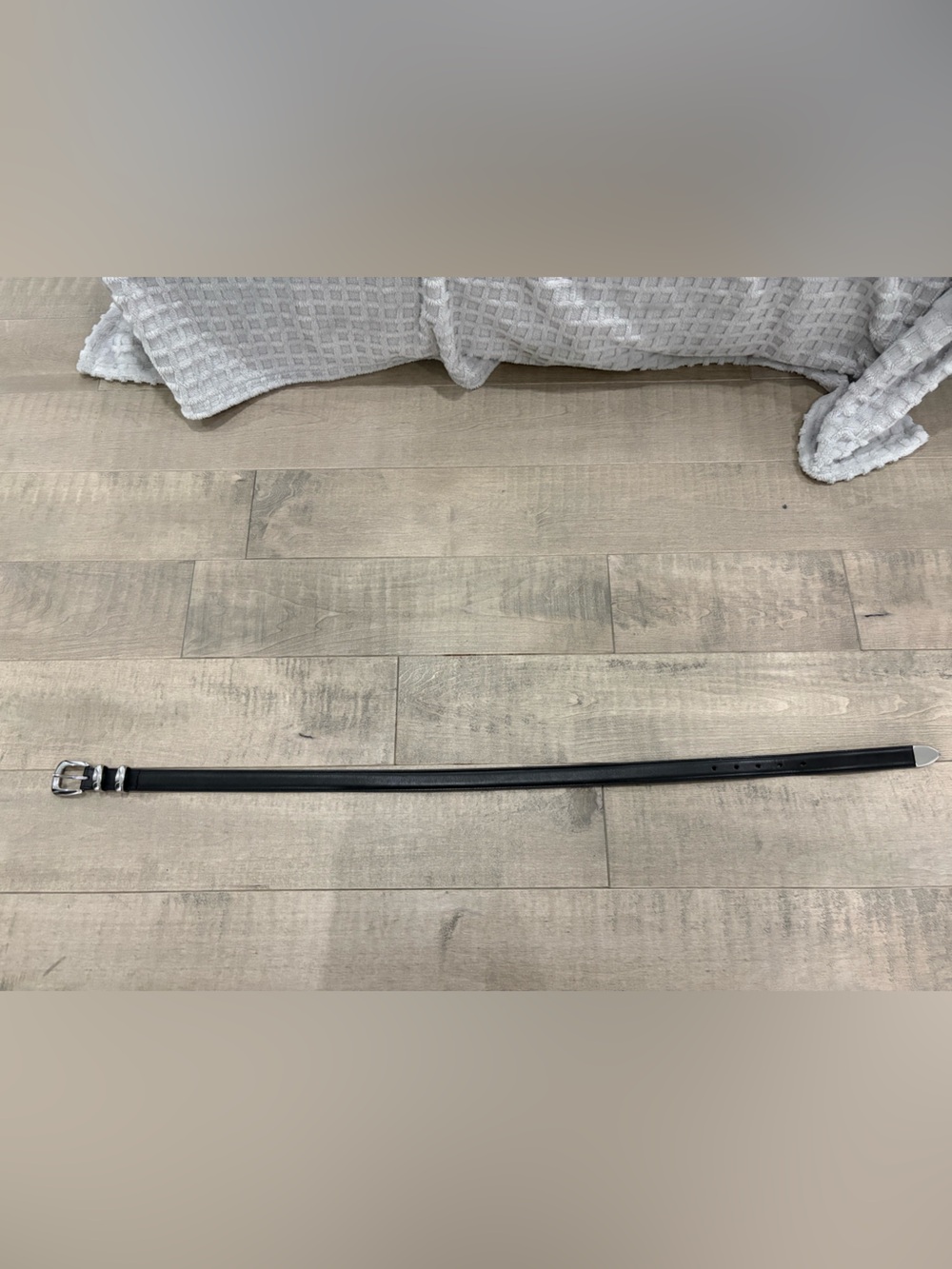 Aritzia legendary solid brass Black Leather Belt with Silver Buckle - Picture 3 of 8